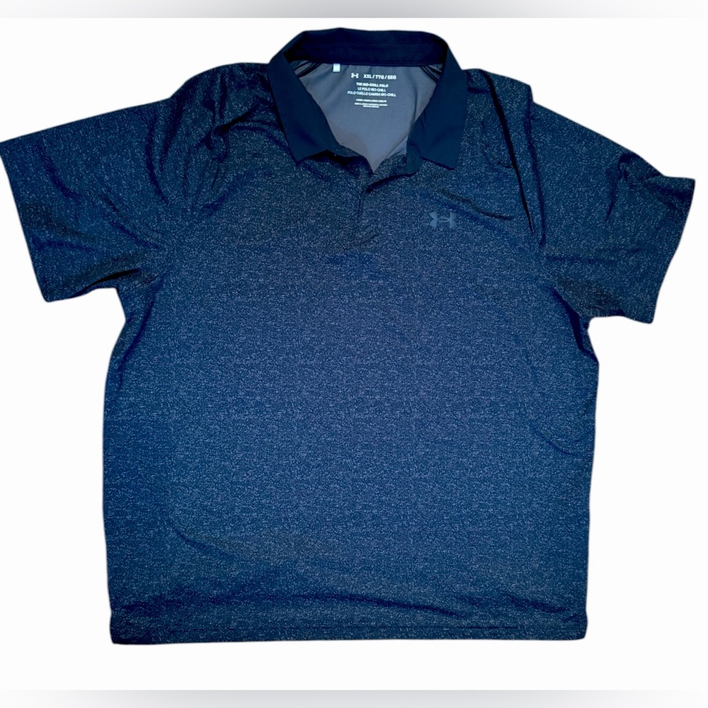 NWOT Men’s Under Armour The Iso-Chill Polo Shirt XXL Black/Grey Speckle